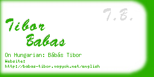 tibor babas business card
