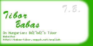 tibor babas business card